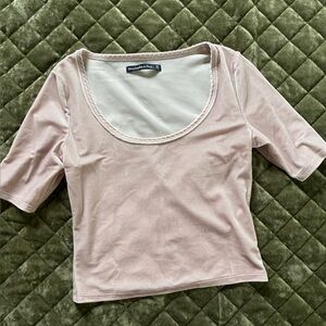 Abercrombie & Fitch Blush velvet like top, cropped